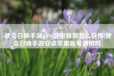 使命召唤手游AN94静电释放怎么获得(使命召唤手游安卓苹果账号通用吗)