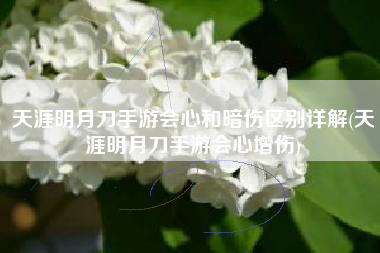 天涯明月刀手游会心和暗伤区别详解(天涯明月刀手游会心增伤)