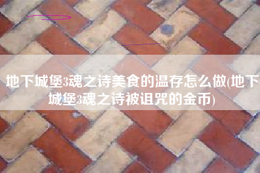 地下城堡3魂之诗美食的温存怎么做(地下城堡3魂之诗被诅咒的金币)