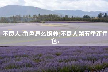 不良人3角色怎么培养(不良人第五季新角色)