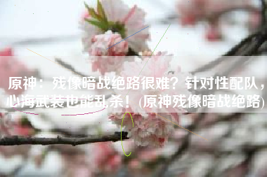 原神：残像暗战绝路很难？针对性配队，心海武装也能乱杀！(原神残像暗战绝路)