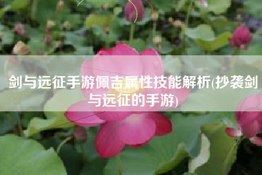 剑与远征手游佩吉属性技能解析(抄袭剑与远征的手游)