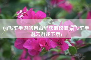 QQ飞车手游皓月霜华获取攻略(qq飞车手游云游戏下载)