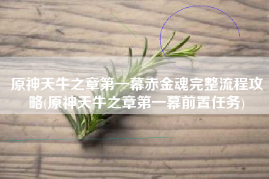 原神天牛之章第一幕赤金魂完整流程攻略(原神天牛之章第一幕前置任务)