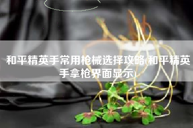 和平精英手常用枪械选择攻略(和平精英手拿枪界面显示) 和平精英手常用枪械选择攻略(和平精英手拿枪界面显示)