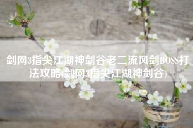 剑网3指尖江湖神剑谷老二流风剑BOSS打法攻略(剑网3指尖江湖神剑谷)