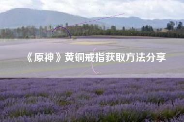 《原神》黄铜戒指获取方法分享