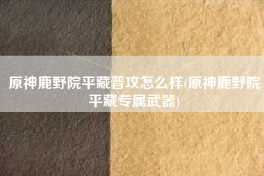 原神鹿野院平藏普攻怎么样(原神鹿野院平藏专属武器)