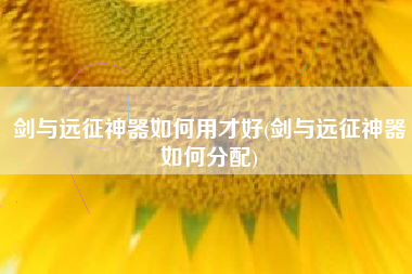 剑与远征神器如何用才好(剑与远征神器如何分配)