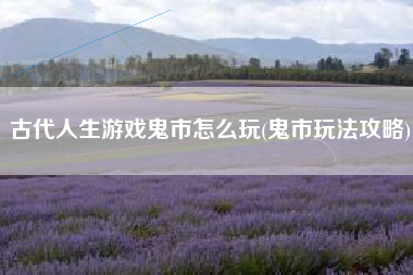 古代人生游戏鬼市怎么玩(鬼市玩法攻略)