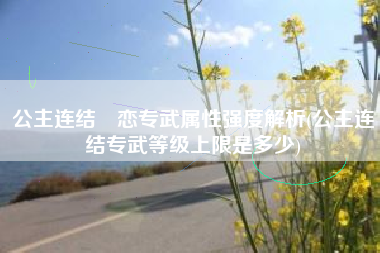 公主连结咲恋专武属性强度解析(公主连结专武等级上限是多少)