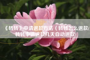 《转转》申请退款方法（转转怎么退款(转转申请退款几天自动退款)
