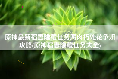 原神最新稻妻隐藏任务腐肉朽处花争妍攻略(原神稻妻隐藏任务大全)