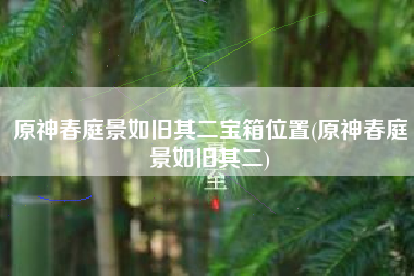 原神春庭景如旧其二宝箱位置(原神春庭景如旧其二)