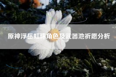 原神浮岳虹珠角色及武器池祈愿分析 原神浮岳虹珠角色及武器池祈愿分析