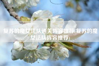 复苏的魔女法队通关阵容推荐(复苏的魔女法队阵容推荐)