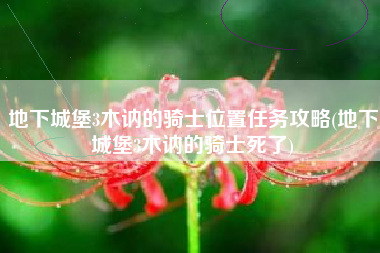地下城堡3木讷的骑士位置任务攻略(地下城堡3木讷的骑士死了)