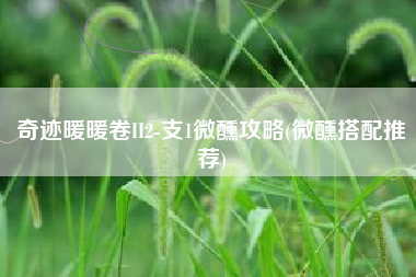 奇迹暖暖卷II2-支1微醺攻略(微醺搭配推荐)