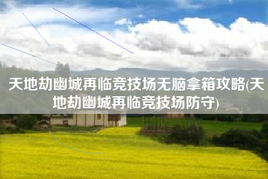 天地劫幽城再临竞技场无脑拿箱攻略(天地劫幽城再临竞技场防守)