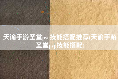天谕手游圣堂pve技能搭配推荐(天谕手游圣堂pvp技能搭配)