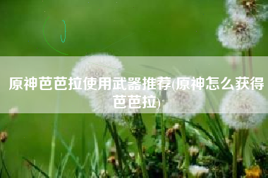原神芭芭拉使用武器推荐(原神怎么获得芭芭拉) 原神芭芭拉使用武器推荐(原神怎么获得芭芭拉)