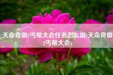 天命奇御2丐帮大会任务怎么做(天命奇御2丐帮大会)