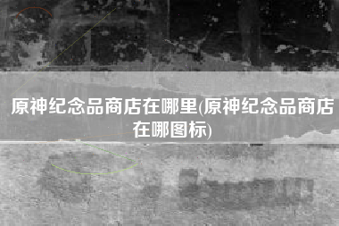 原神纪念品商店在哪里(原神纪念品商店在哪图标)