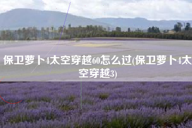 保卫萝卜4太空穿越60怎么过(保卫萝卜4太空穿越3)