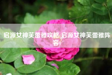 启源女神芙蕾雅攻略(启源女神芙蕾雅阵容)