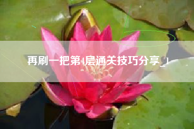 再刷一把第4层通关技巧分享_1