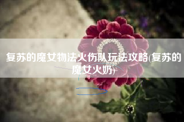 复苏的魔女物法火伤队玩法攻略(复苏的魔女火奶)