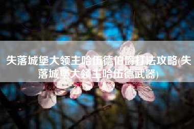 失落城堡大领主哈伍德伯爵打法攻略(失落城堡大领主哈伍德武器)