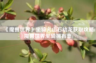《魔兽世界》坐骑火山石幼龙获取攻略(魔兽世界坐骑拥有率)