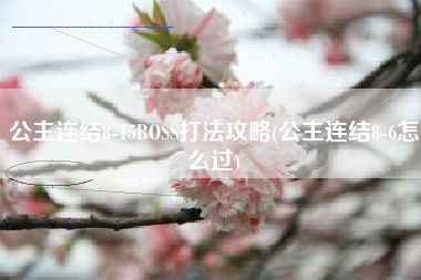 公主连结8-15BOSS打法攻略(公主连结8-6怎么过)