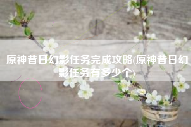 原神昔日幻影任务完成攻略(原神昔日幻影任务有多少个)