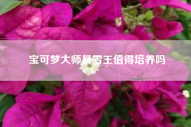 宝可梦大师暴雪王值得培养吗