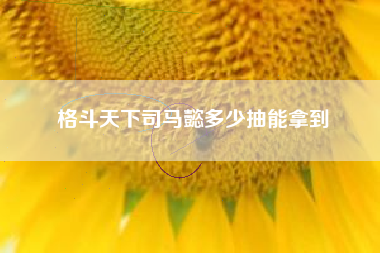格斗天下司马懿多少抽能拿到