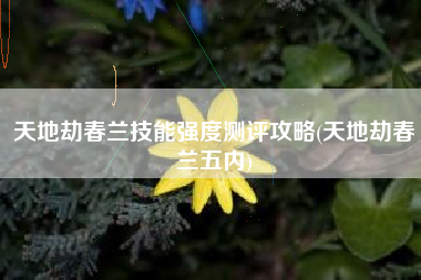 天地劫春兰技能强度测评攻略(天地劫春兰五内)