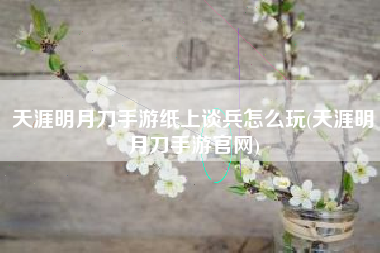 天涯明月刀手游纸上谈兵怎么玩(天涯明月刀手游官网)