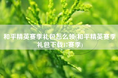 和平精英赛季礼包怎么领(和平精英赛季礼包下载17赛季)