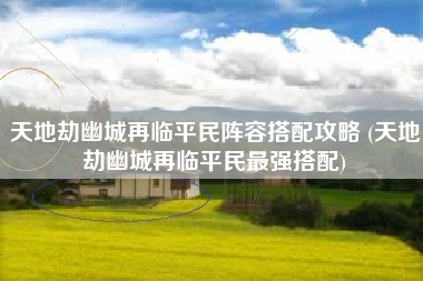 天地劫幽城再临平民阵容搭配攻略 (天地劫幽城再临平民最强搭配)