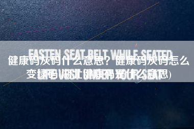 健康码灰码什么意思？健康码灰码怎么变绿码(湖北健康码是什么意思)
