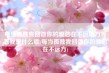 每当孤独我回首你的爱总在不远地方等着我是什么歌(每当孤独我回首你的爱总在不远方)