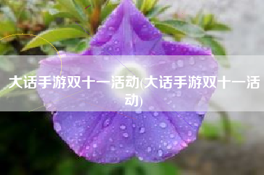 大话手游双十一活动(大话手游双十一活动)