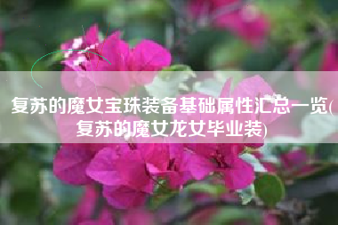 复苏的魔女宝珠装备基础属性汇总一览(复苏的魔女龙女毕业装)