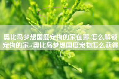 奥比岛梦想国度宠物的家在哪-怎么解锁宠物的家-(奥比岛梦想国度宠物怎么获得)