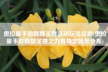 奥拉星手游麒麟圣舞活动玩法攻略(奥拉星手游麒麟圣兽之力有特定场景分布)