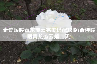 奇迹暖暖青龙破云完美搭配攻略(奇迹暖暖青龙破云第二天)