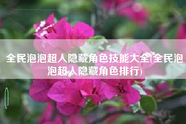 全民泡泡超人隐藏角色技能大全(全民泡泡超人隐藏角色排行)