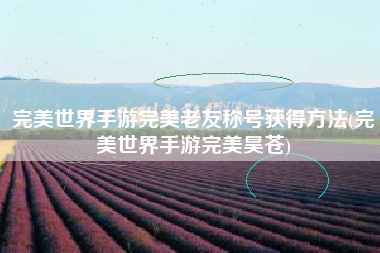 完美世界手游完美老友称号获得方法(完美世界手游完美昊苍)
